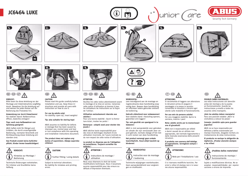 Imagen de la primera página del manual del dispositivo JC6464 LUKE