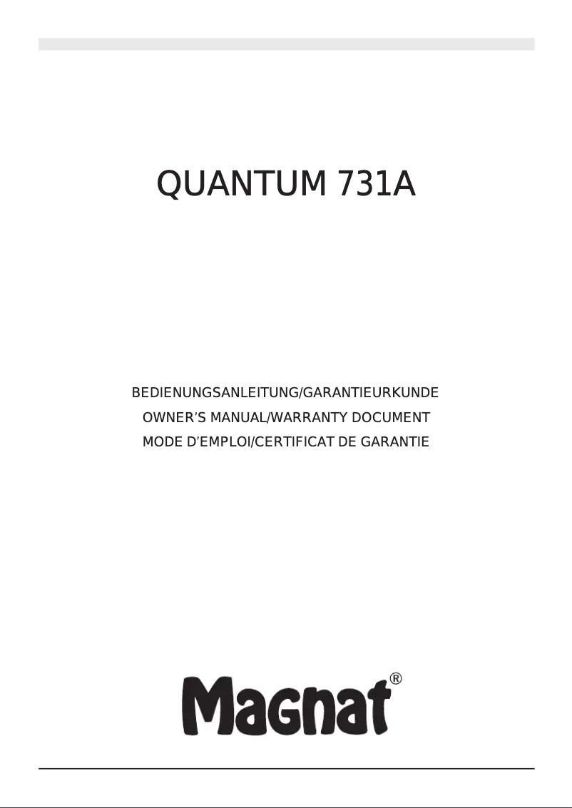 Página 1 del manual Manual de usuario Magnat Quantum 731 A