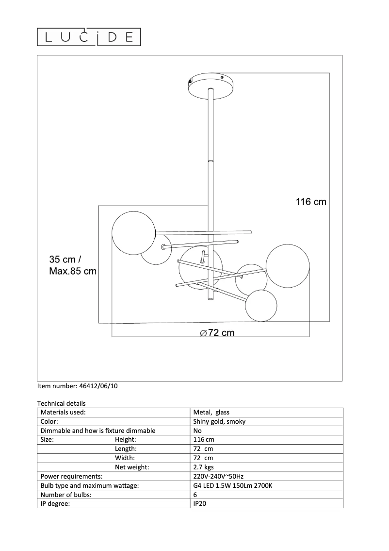 Página 1 del manual Manual de usuario Lucide Alara 46412/06/10