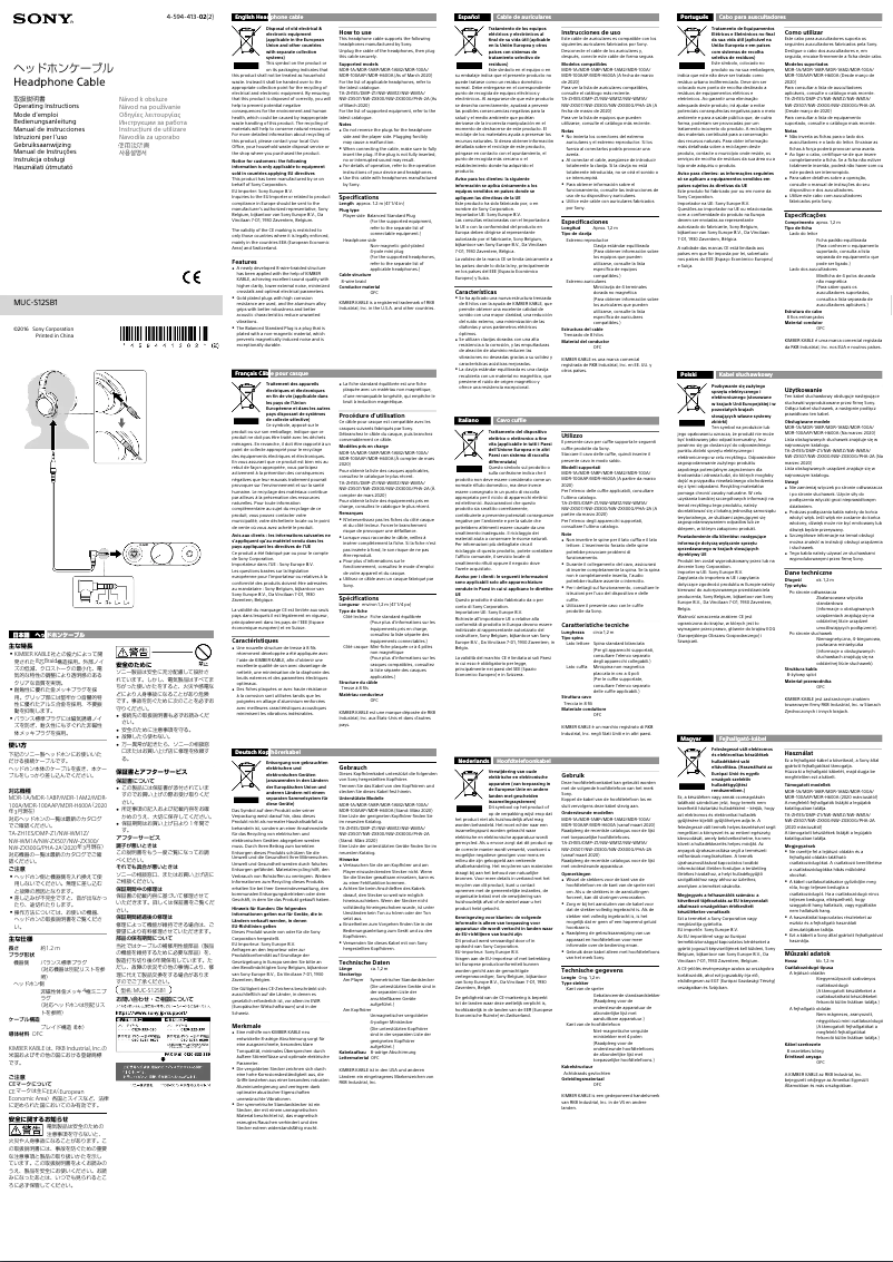 Imagen de la primera página del manual del dispositivo MUC-S12SB1
