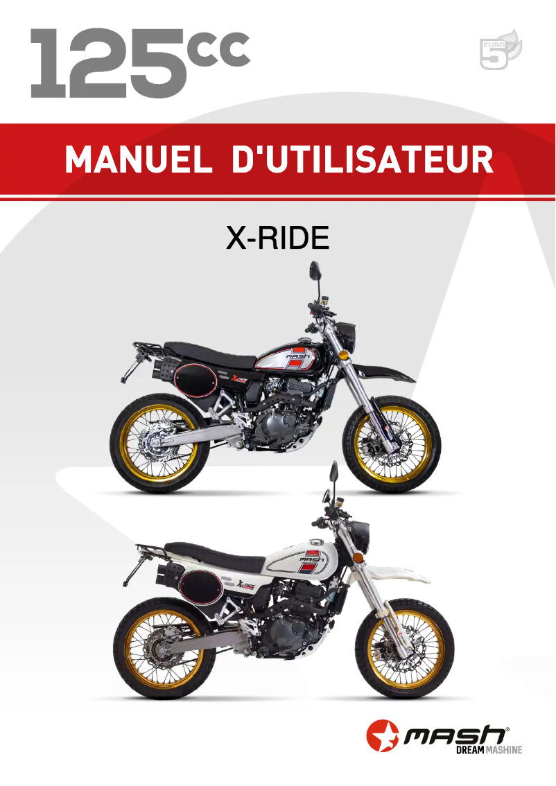 Imagen de la primera página del manual del dispositivo X-Ride 125cc (2022)