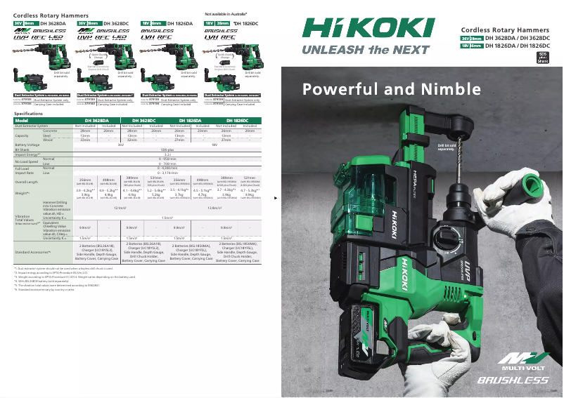 Página 1 del manual Catálogo HiKOKI DH1826DA