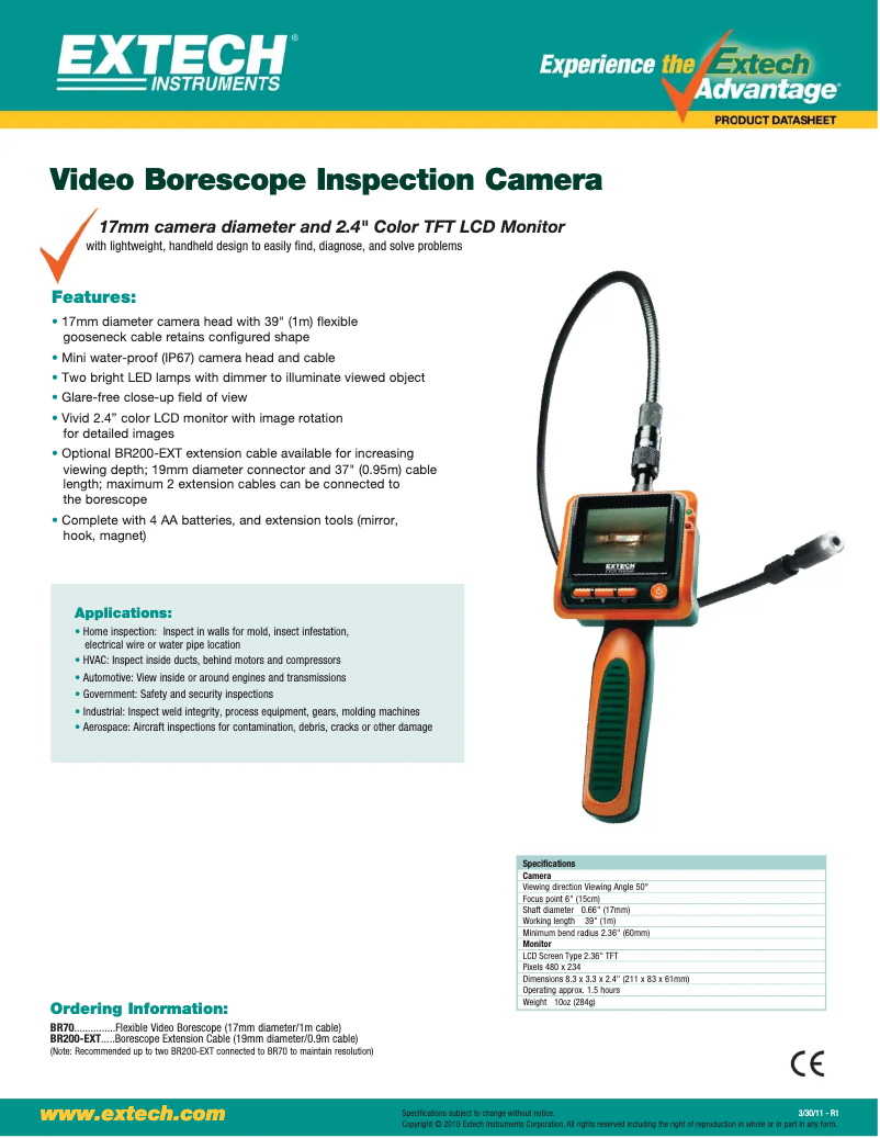 Imagen de la primera página del manual del dispositivo BR70