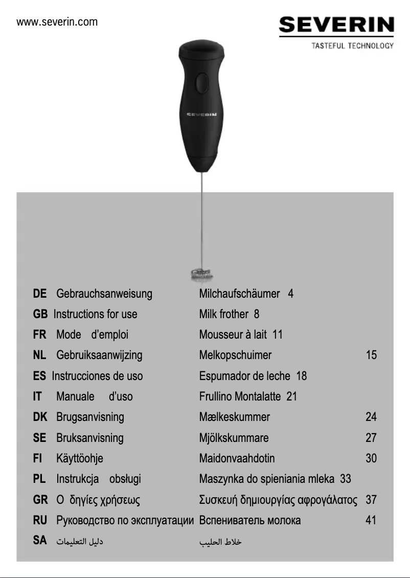 Página 1 del manual Manual de usuario Severin SM 3593