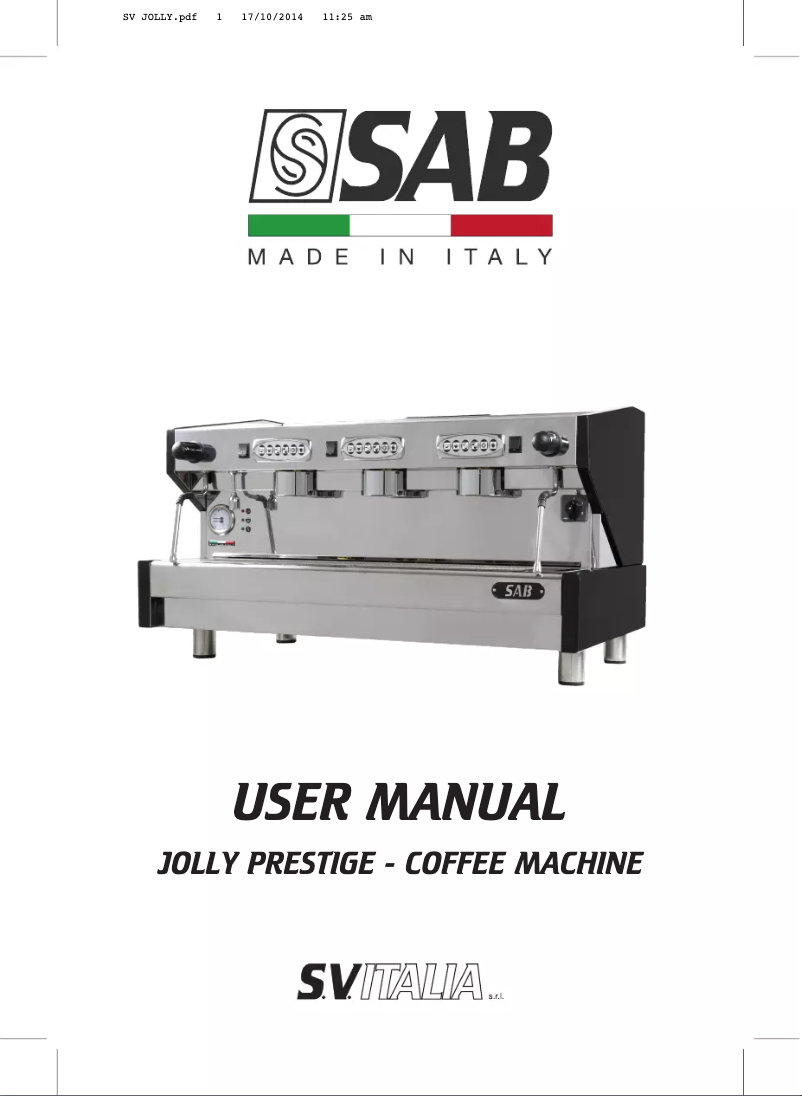 Imagen de la primera página del manual del dispositivo Jolly Prestige