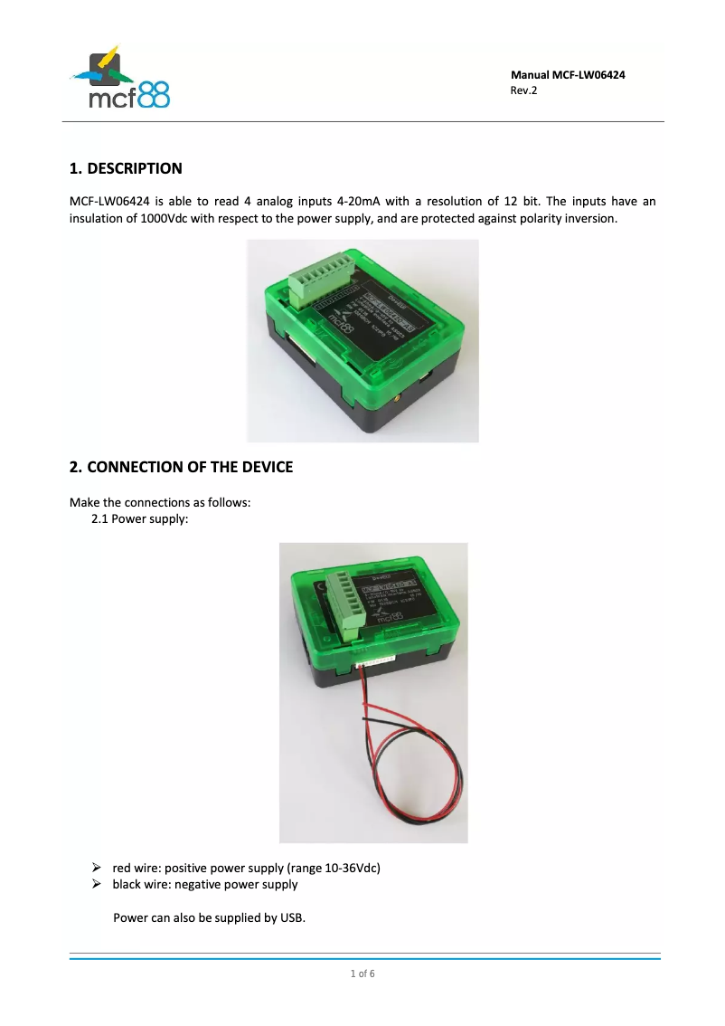 Página nº 1 - Manual de usuario MCF88 MCF-LW06424