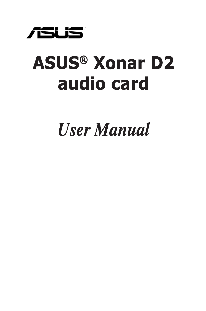 Imagen de la primera página del manual del dispositivo Xonar D2
