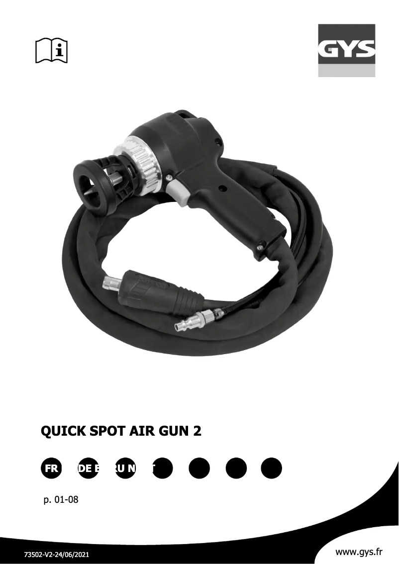 Imagen de la primera página del manual del dispositivo Quick Spot Air Gun GUN 2