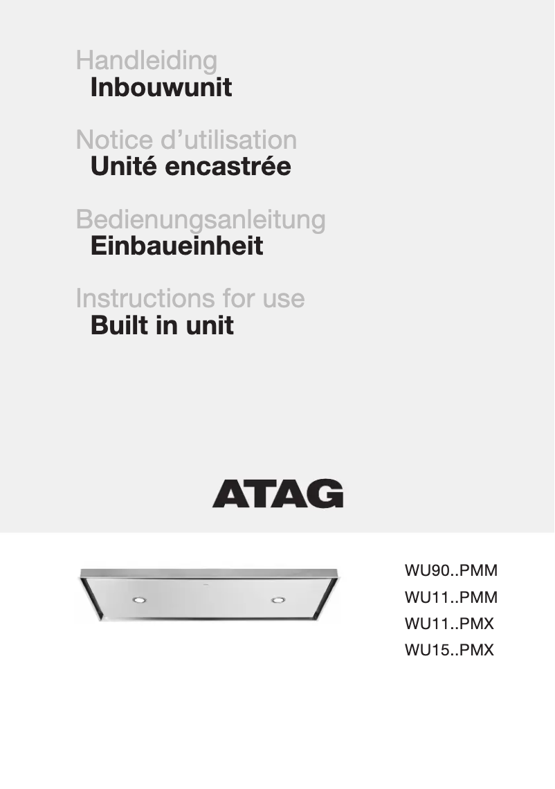 Página 1 del manual Manual de usuario Atag WU1111PMX