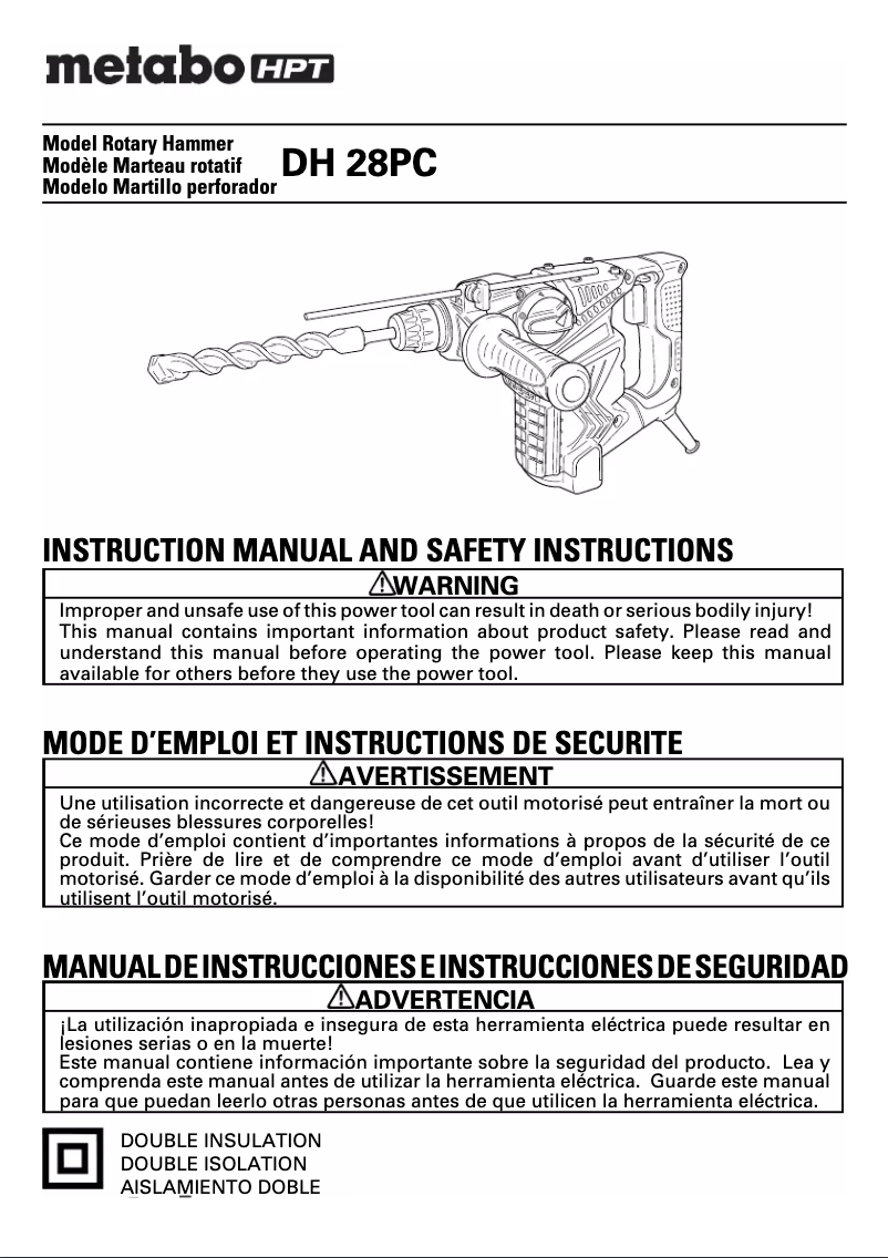 Imagen de la primera página del manual del dispositivo DH 28PC