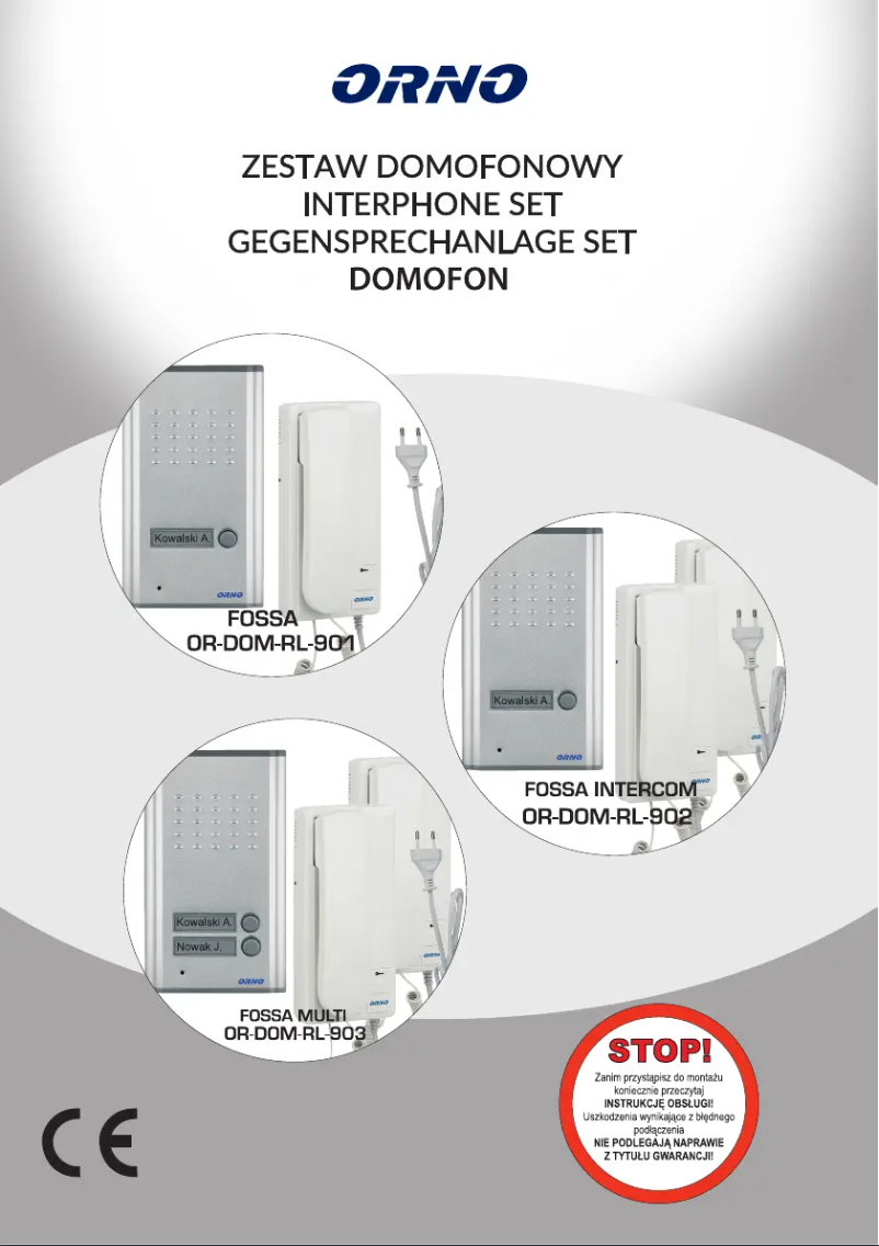 Imagen de la primera página del manual del dispositivo OR-DOM-RL-902