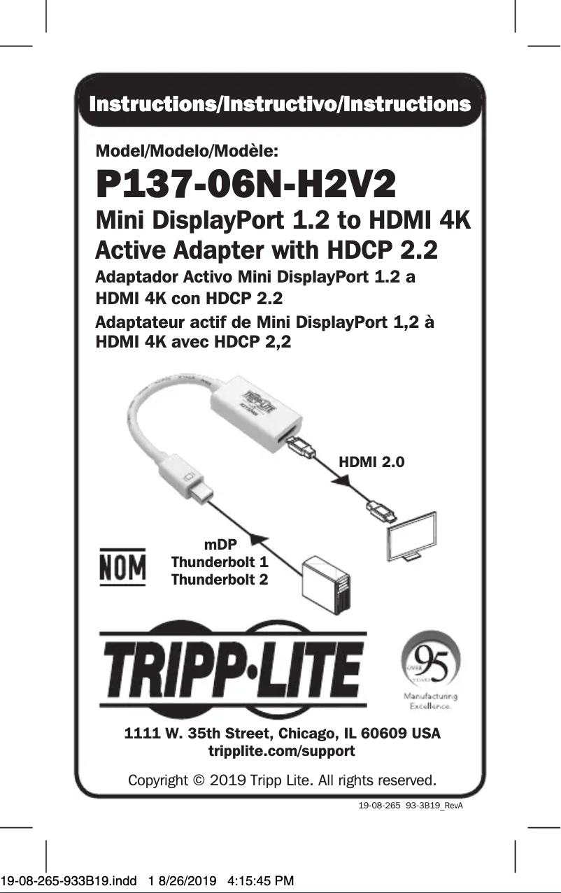 Imagen de la primera página del manual del dispositivo P137-06N-HD4K6B