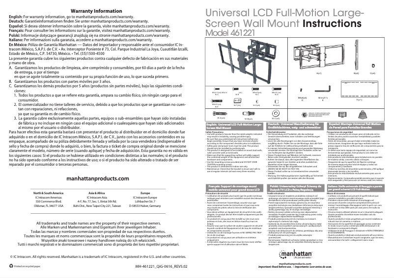Página nº 1 - Manual de usuario Manhattan 461221
