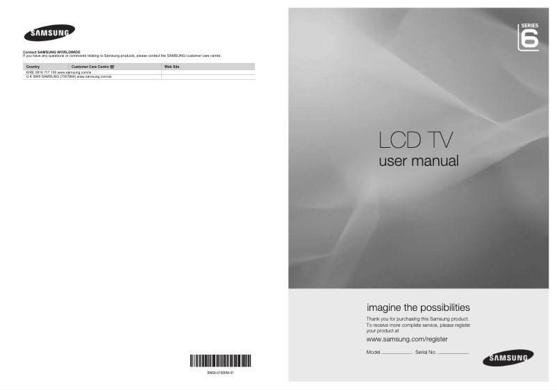 Imagen de la primera página del manual del dispositivo LE-55B650T2WXZG