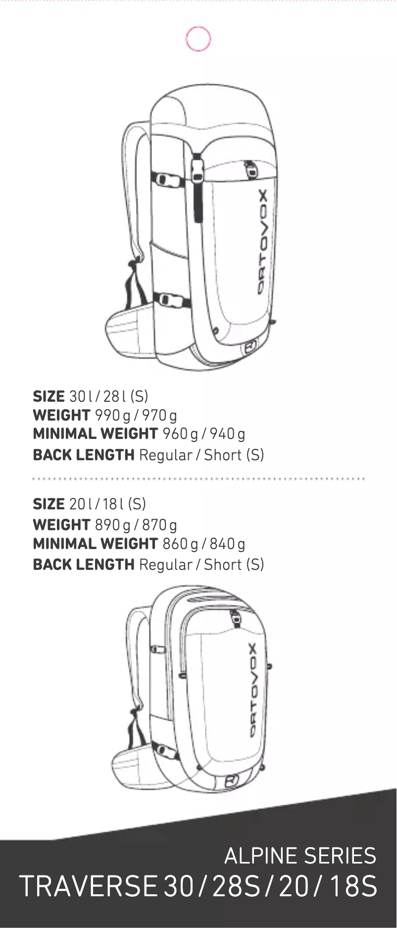 Imagen de la primera página del manual del dispositivo Traverse 30