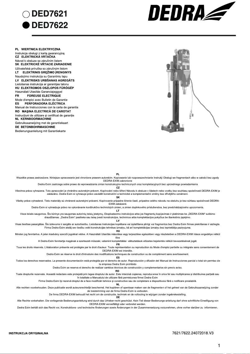 Página 1 del manual Manual de usuario DEDRA DED7622