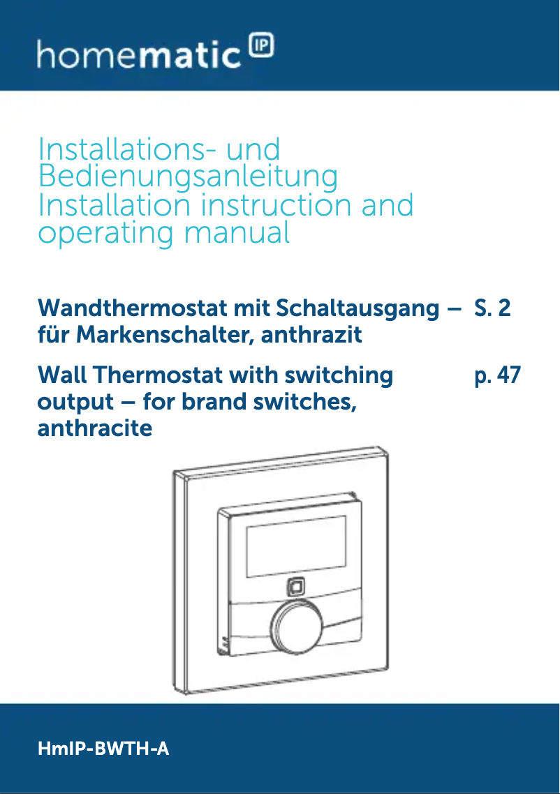 Página 1 del manual Manual de usuario Homematic IP HmIP-BWTH-A