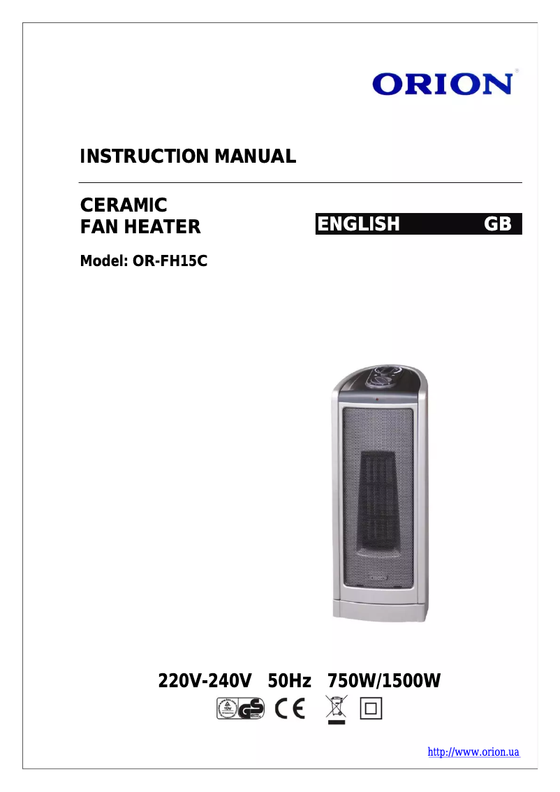 Página nº 1 - Manual de usuario Orion OR-FH15C