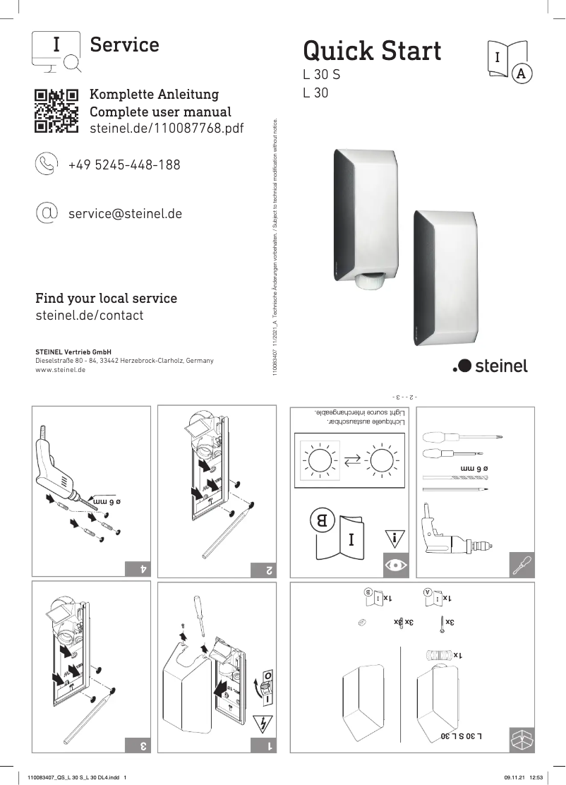 Imagen de la primera página del manual del dispositivo L 30 S