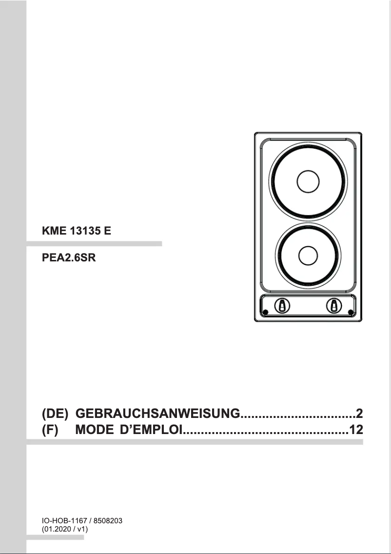 Imagen de la primera página del manual del dispositivo KME 13135 E