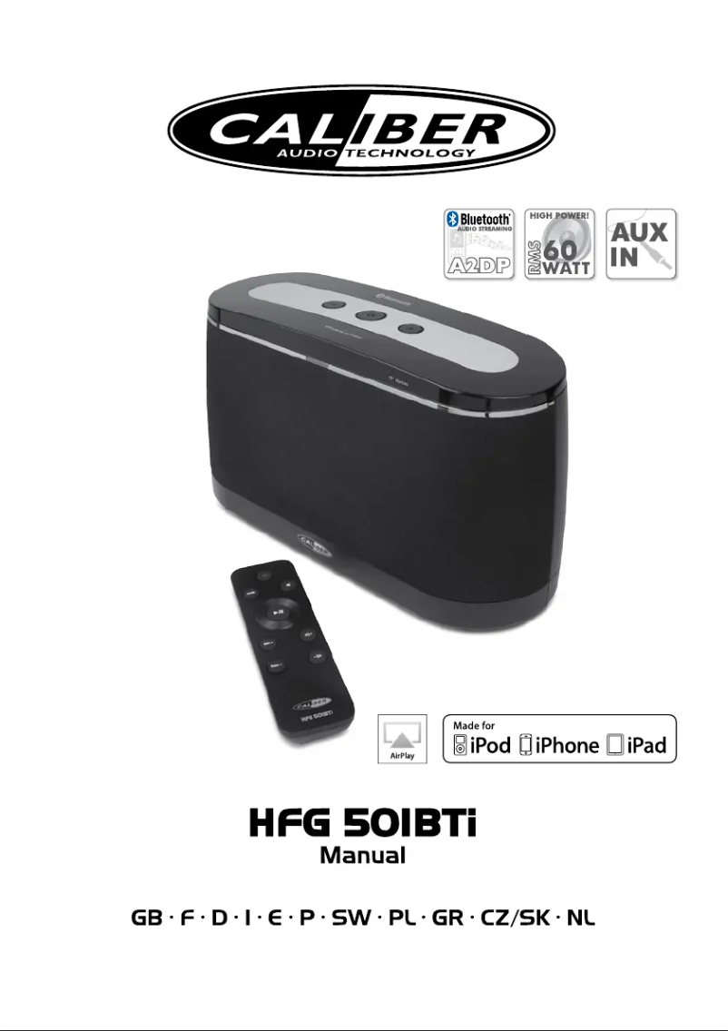 Página 1 del manual Manual de usuario Caliber HFG 501BTI