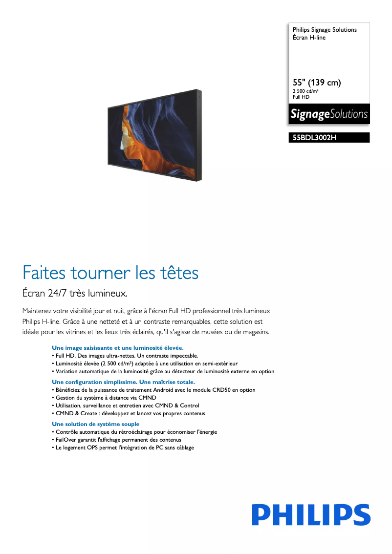 Imagen de la primera página del manual del dispositivo 55BDL3002H