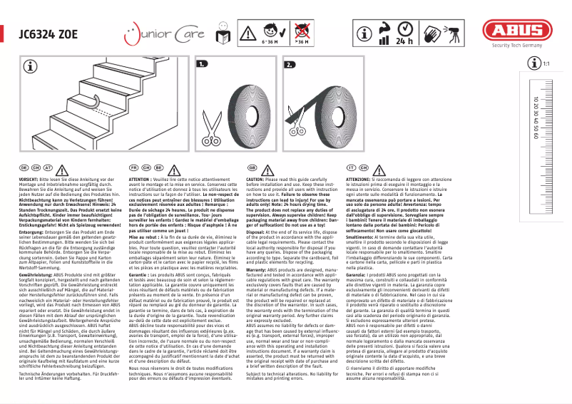 Imagen de la primera página del manual del dispositivo JC6324 ZOE