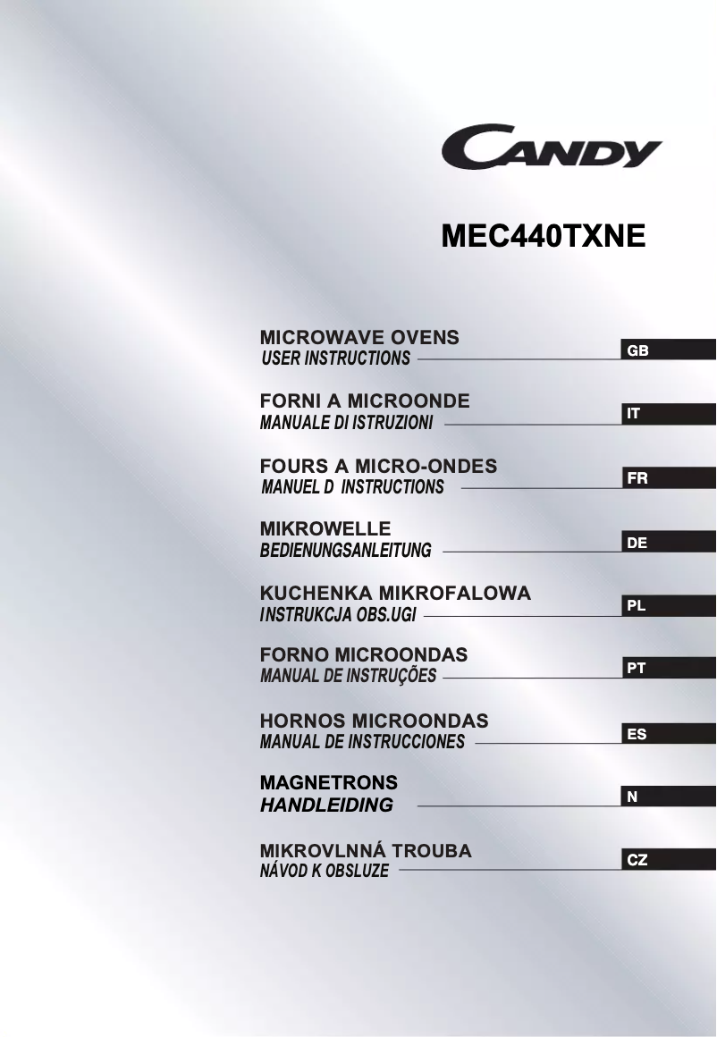 Página 1 del manual Manual de usuario Candy MEC440TXNE