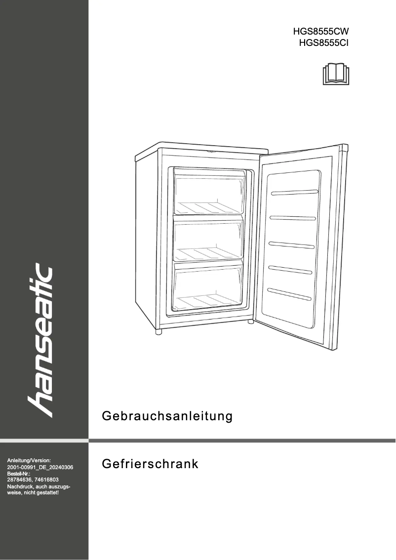 Página nº 1 - Manual de usuario Hanseatic HGS8555CW