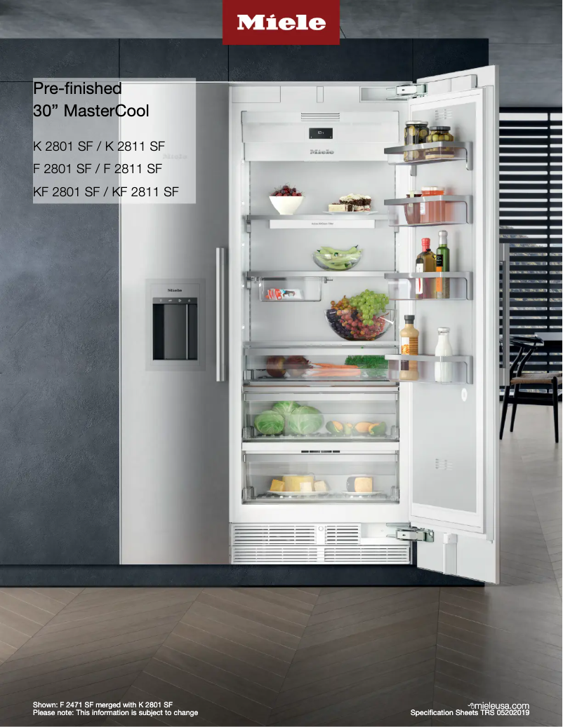 Página 1 del manual Ficha técnica Miele KF 2801 SF