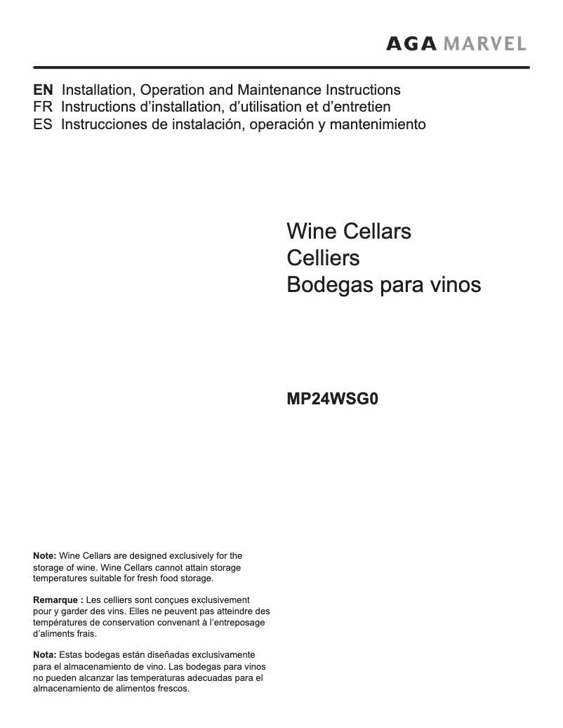 Imagen de la primera página del manual del dispositivo MP24WSG0LS