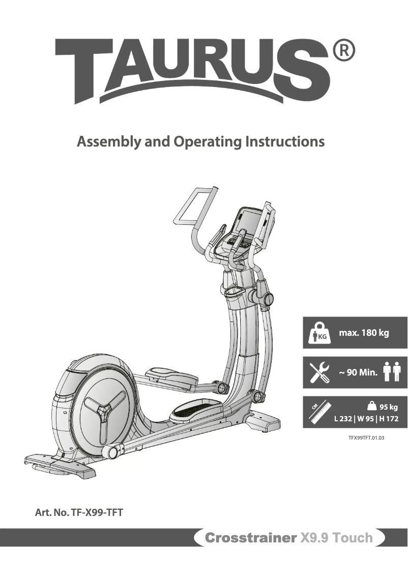 Imagen de la primera página del manual del dispositivo X9.9 Touch