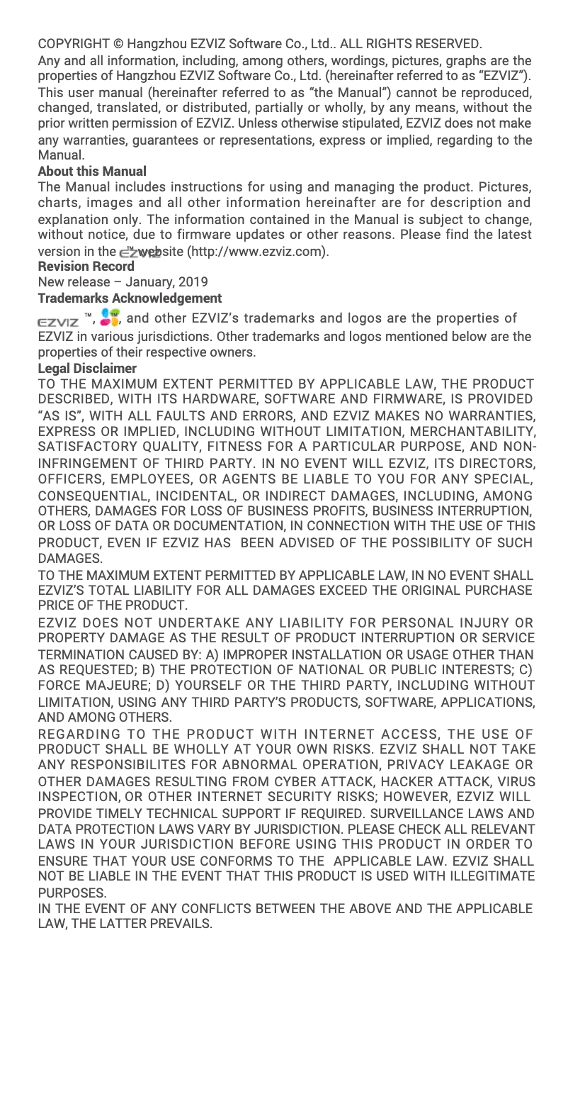 Página nº 1 - Manual de usuario EZVIZ BC1-B1