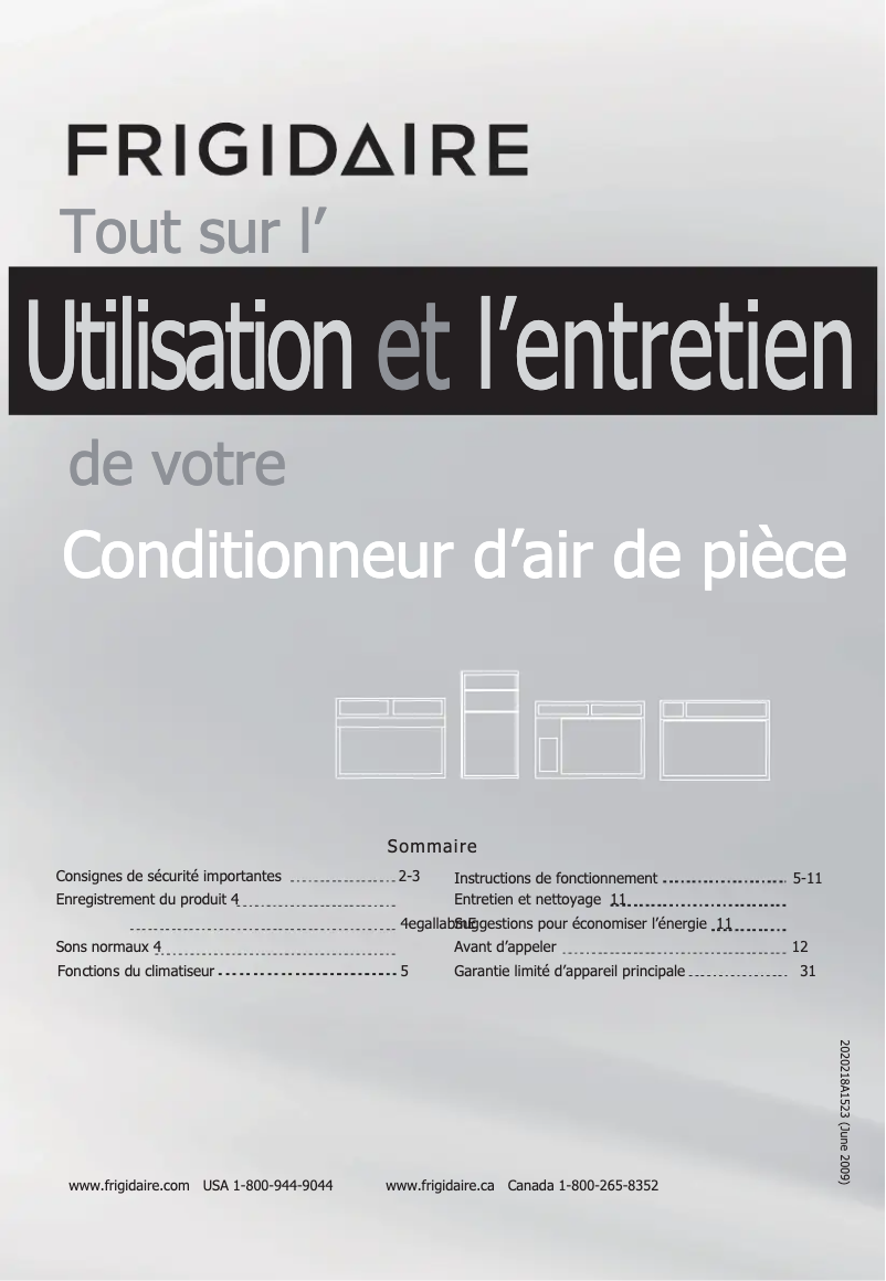 Página 1 del manual Manual de usuario Frigidaire FFRA2922Q2