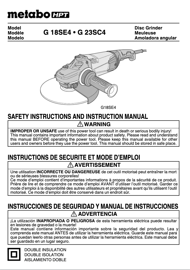 Imagen de la primera página del manual del dispositivo G 18SE4