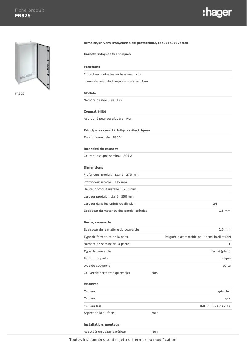 Imagen de la primera página del manual del dispositivo FR82S
