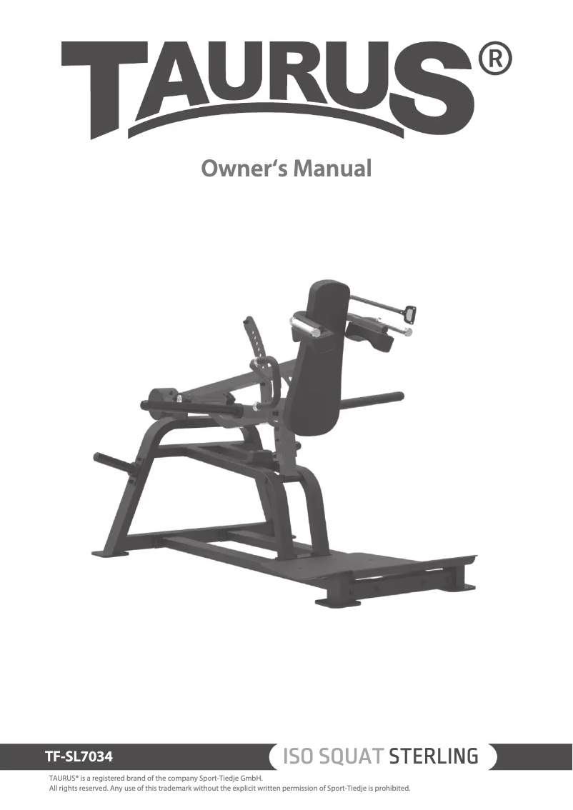 Página nº 1 - Manual de usuario Taurus V-Squat Sterling