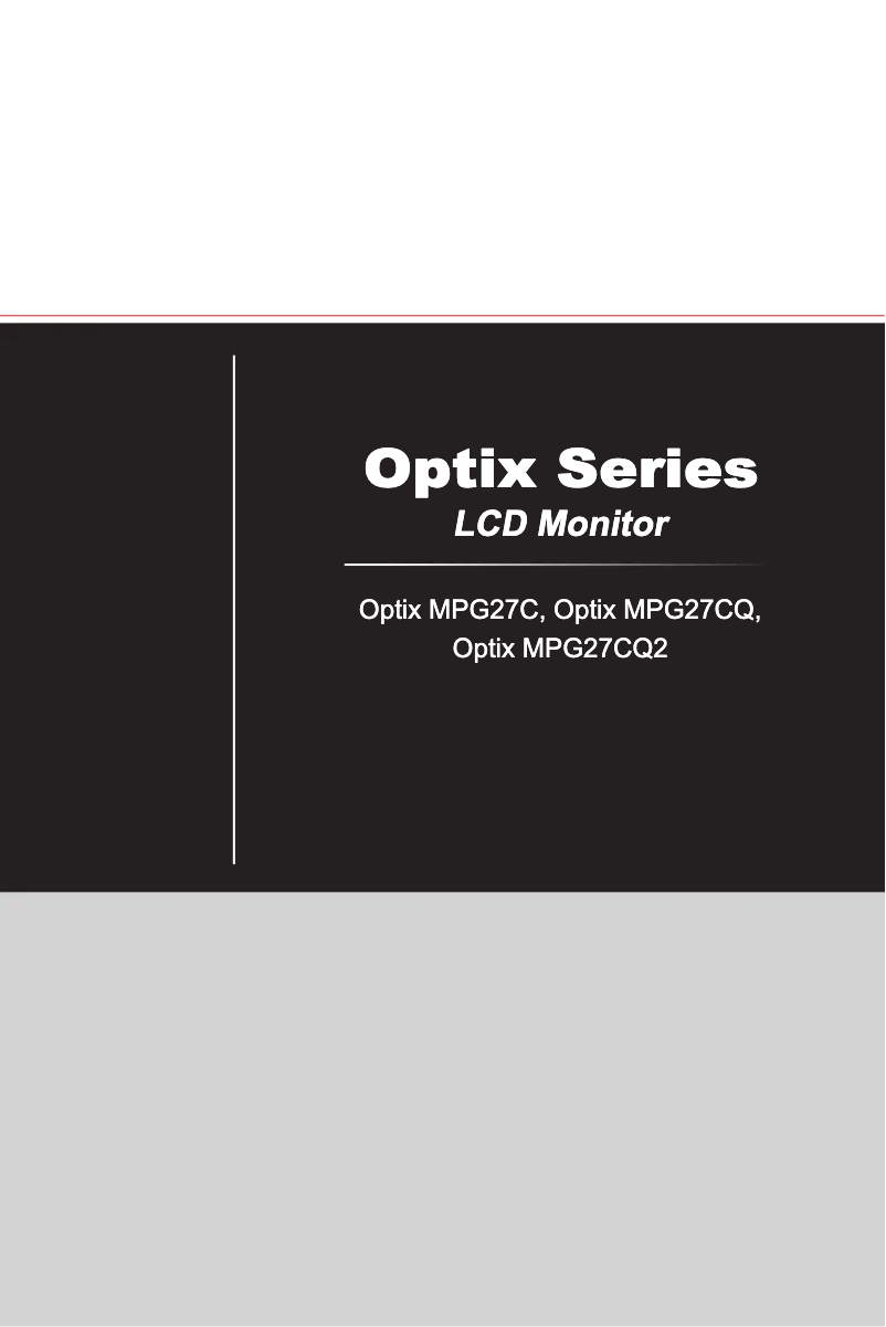 Imagen de la primera página del manual del dispositivo Optix MPG27C-007