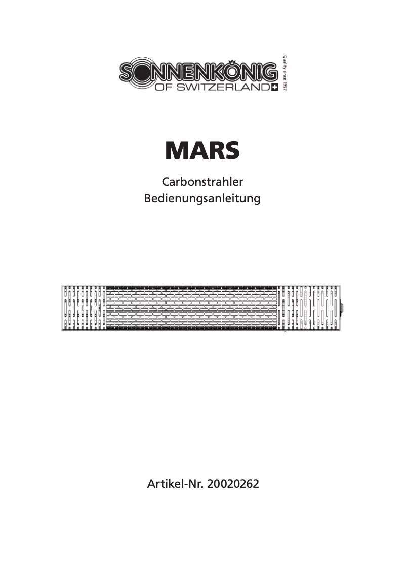 Página 1 del manual Manual de usuario Sonnenkönig Mars 20020262