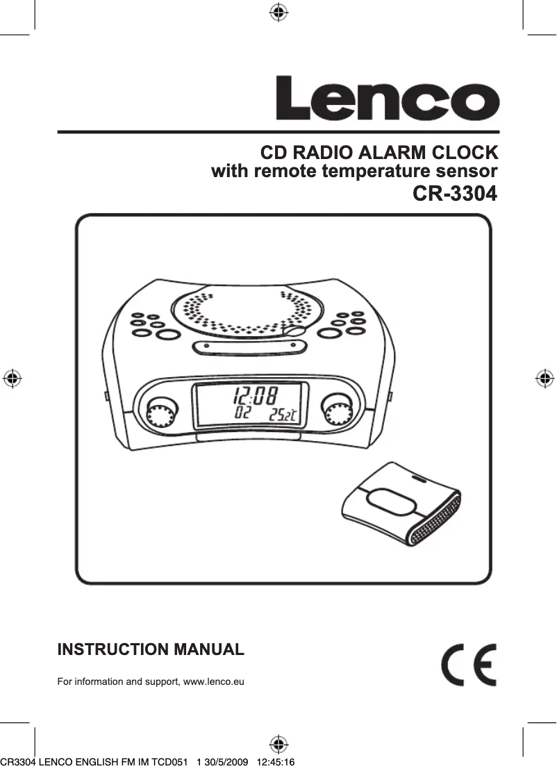 Página nº 1 - Manual de usuario Lenco CR-3304