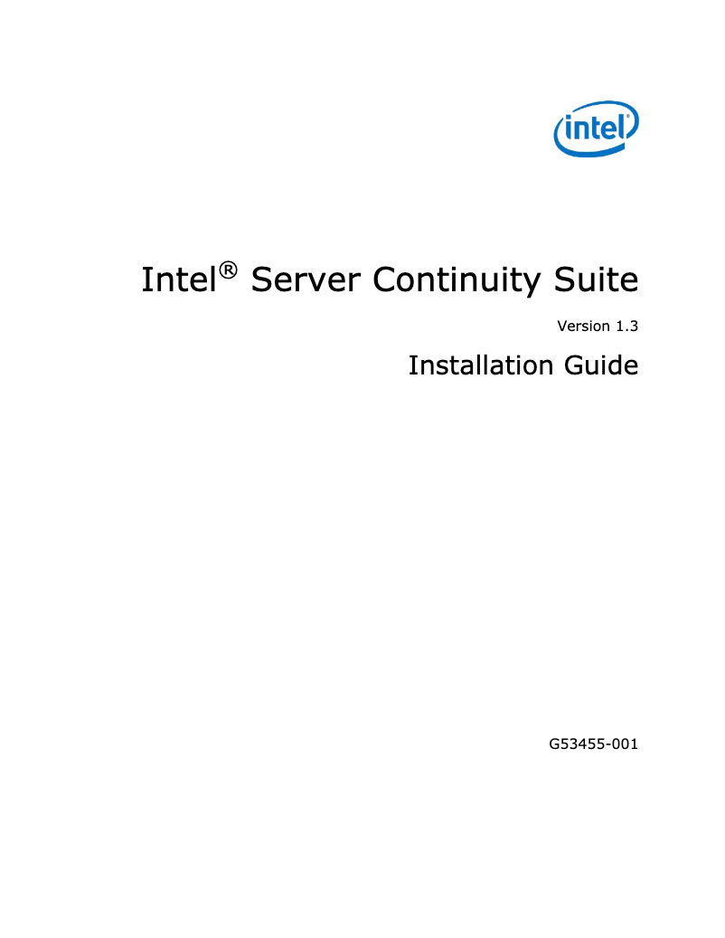 Página nº 1 - Manual de usuario Intel SCSSYSMGR