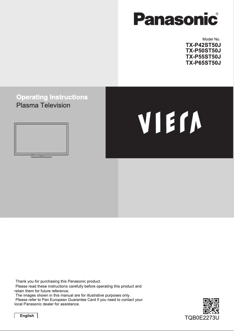 Imagen de la primera página del manual del dispositivo Viera TX-P65ST50J