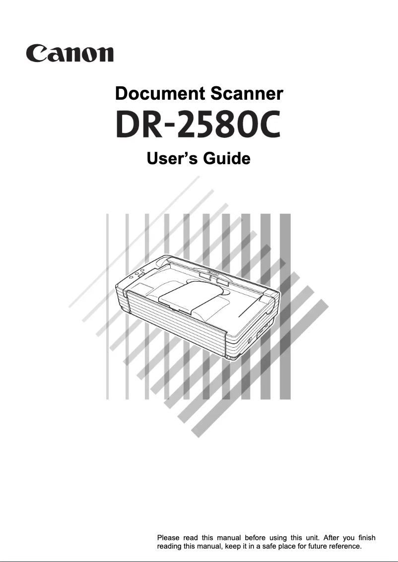 Imagen de la primera página del manual del dispositivo imageFORMULA DR-2580C