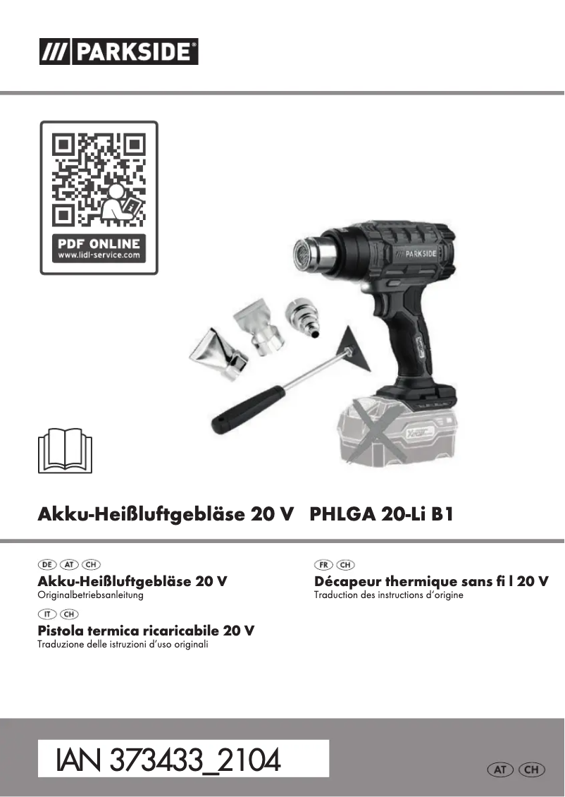 Página nº 1 - Manual de usuario Parkside PHLGA 20-Li B1