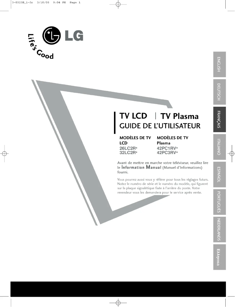 Imagen de la primera página del manual del dispositivo 26LC2RB