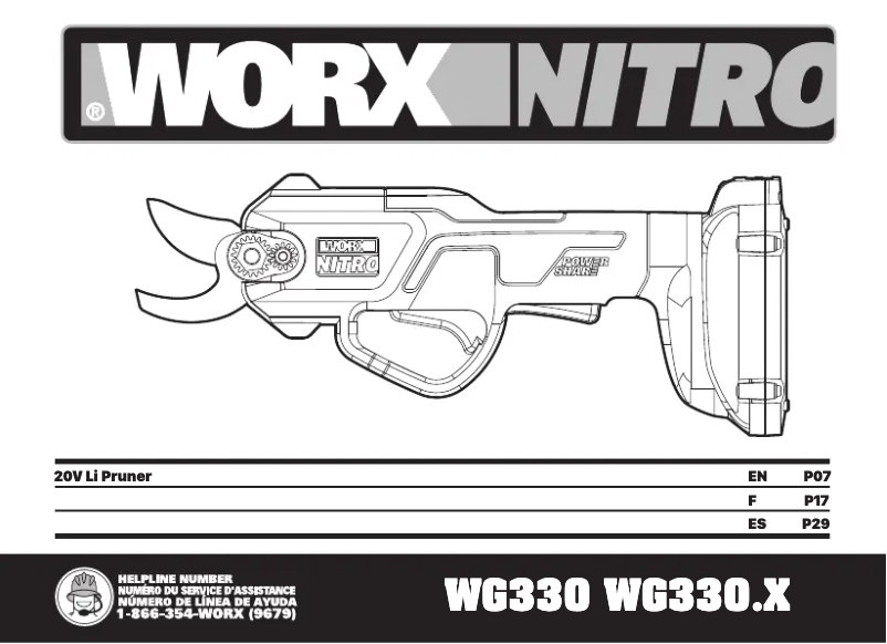 Página nº 1 - Manual de usuario Worx WG330