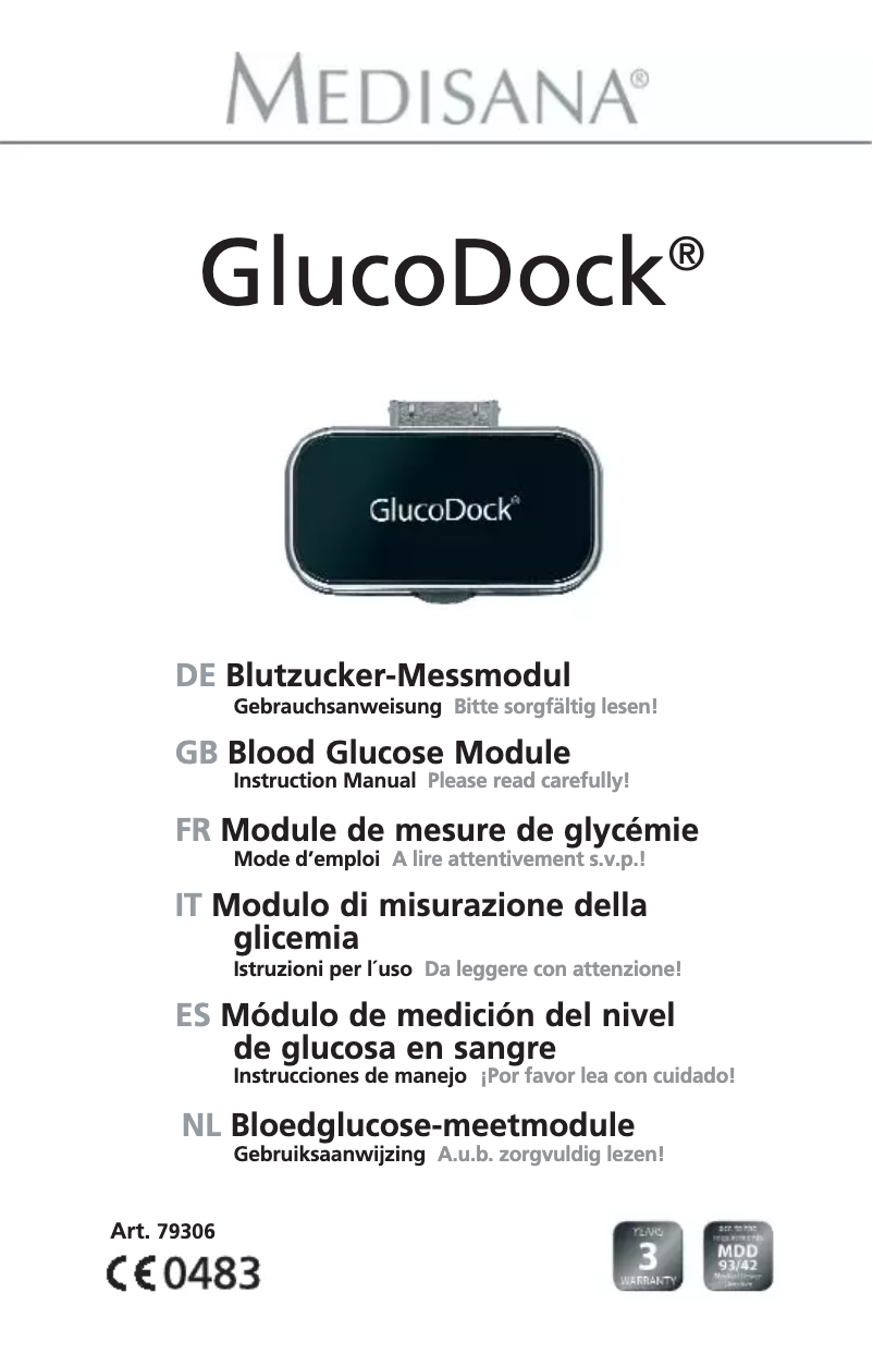 Imagen de la primera página del manual del dispositivo GlucoDock
