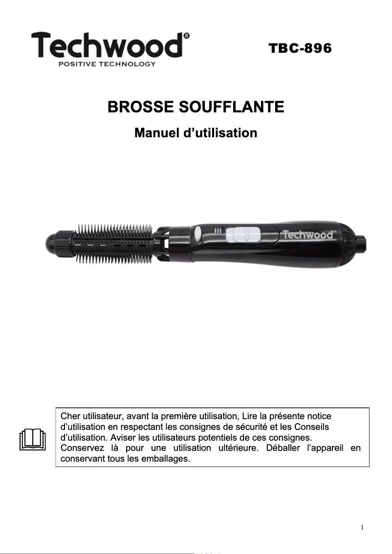 Imagen de la primera página del manual del dispositivo TBC-896