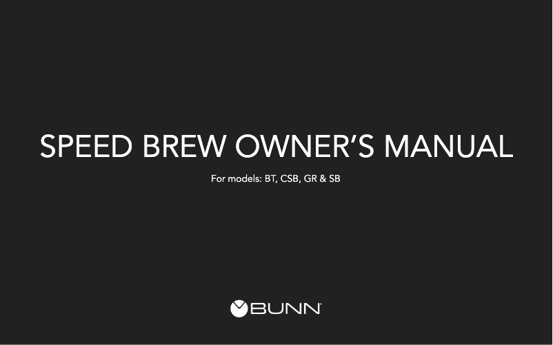 Página 1 del manual Manual de usuario Bunn Speed Brew GRW
