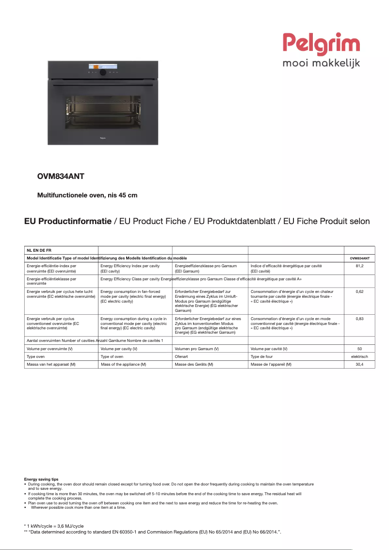 Imagen de la primera página del manual del dispositivo OVM834ANT